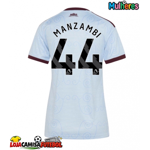 Camisa de Futebol Aston Villa Johan Manzambi #44 Equipamento Alternativo Mulheres 2026-27 Manga Curta